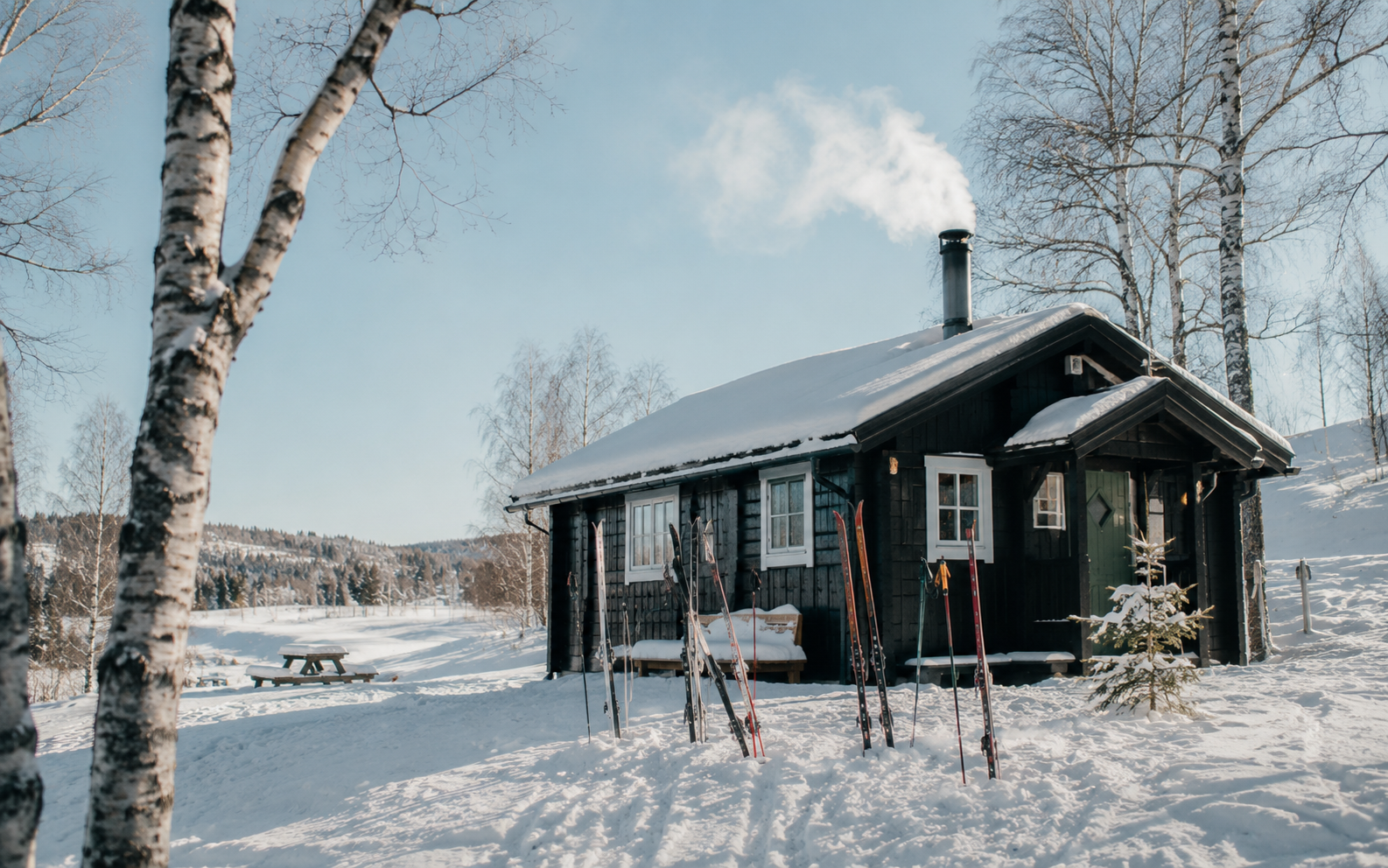 Bekkestua skihytte en vinterdag