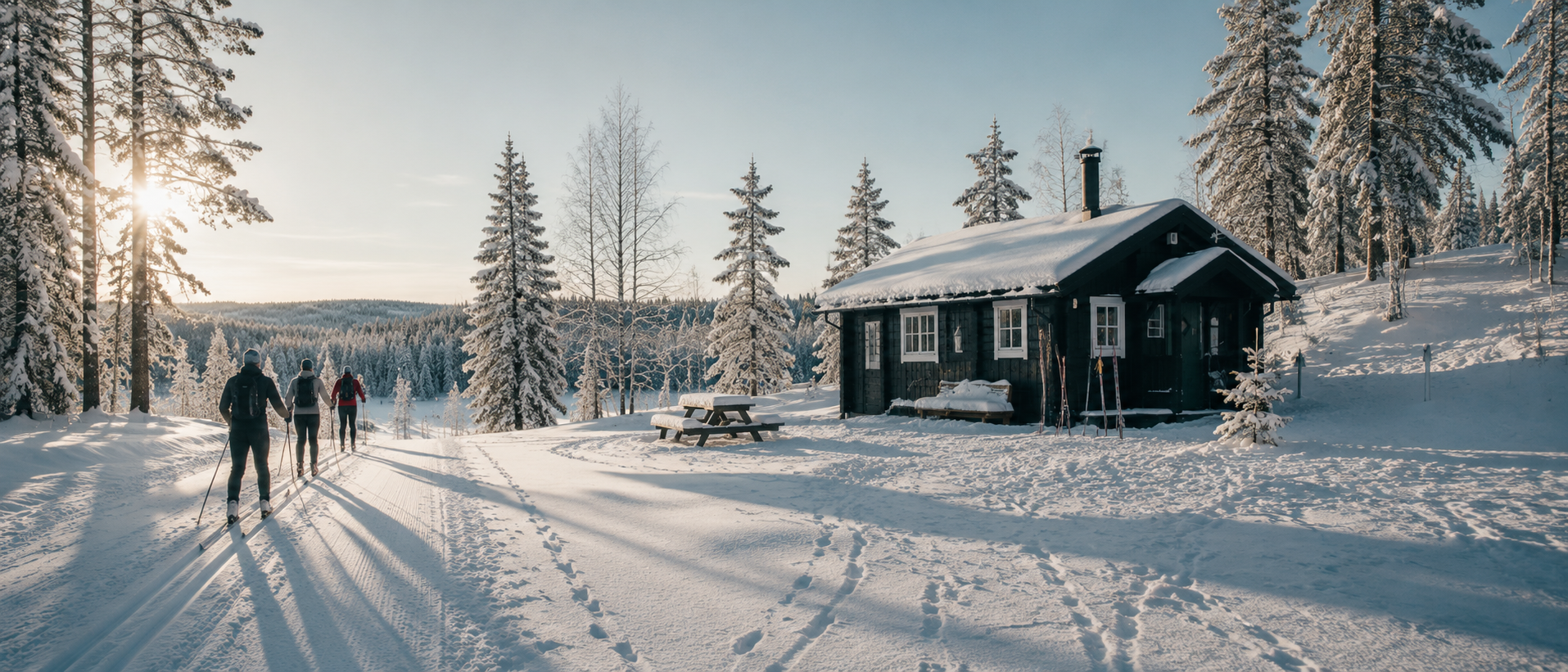 Bekkestua skihytte i snø